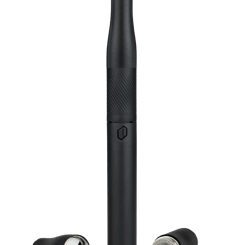 A black pen-style electronic device with two detachable components placed beside it for added versatility and Plus functionality.