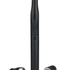 A black pen-style electronic device with two detachable components placed beside it for added versatility and Plus functionality.